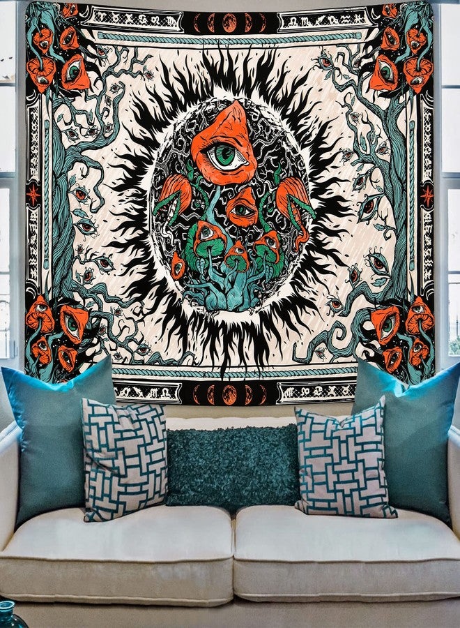 Cohpoh Mushroom Sun Tapestry (59.1 x 82.7 inches) - Burning Sun, Mushrooms, Eyes & Vines - Wall Hanging for Bedroom, Living Room, Office - Image 5